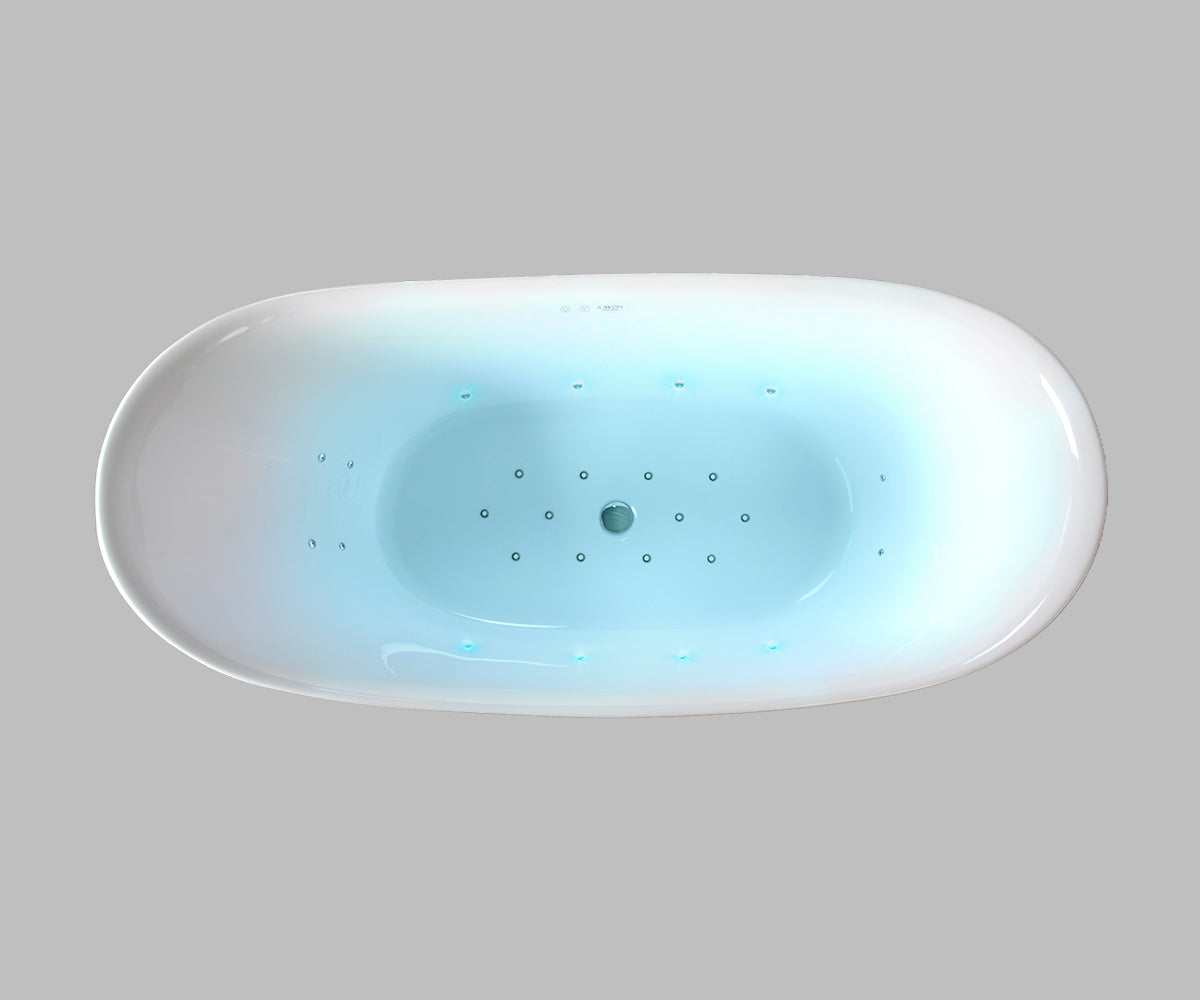 Free-standing Tulipano bathtub with the AIR+ system