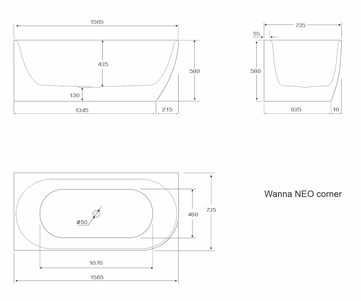 Neo Corner Left freestanding bathtub