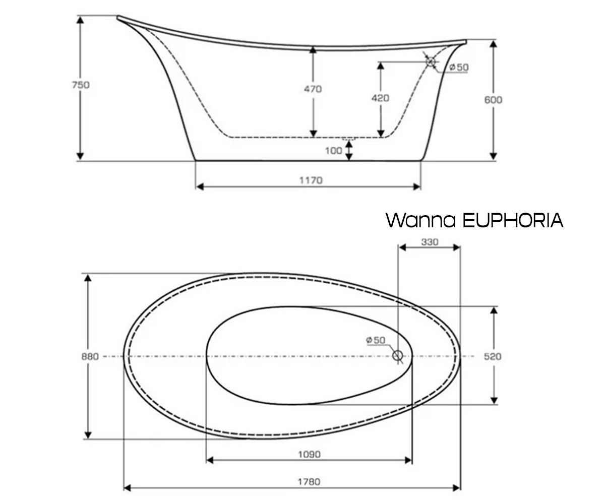 Euphoria freestanding bathtub