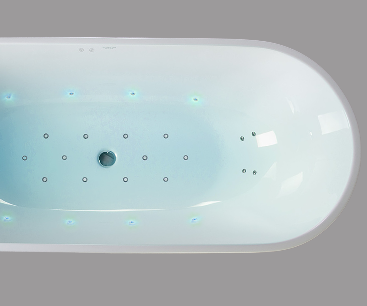 Space free-standing bathtub with the AIR+ system 